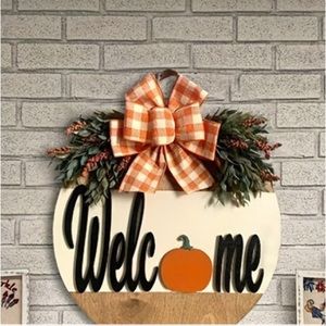 Fall decor welcome door sign
